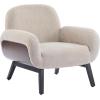 Christopher Knight Home Audrey Modern Upholstered Accent Chair, Low Profile Lounge Chair Inddor, Wooden Comfy Reading Chair, Soft Seating Single Lounge Sofa, Tan Brown(Khaki)
