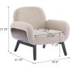 Christopher Knight Home Audrey Modern Upholstered Accent Chair, Low Profile Lounge Chair Inddor, Wooden Comfy Reading Chair, Soft Seating Single Lounge Sofa, Tan Brown(Khaki)