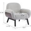 Christopher Knight Home Audrey Modern Upholstered Accent Chair, Low Profile Lounge Chair Inddor, Wooden Comfy Reading Chair, Soft Seating Single Lounge Sofa, Tan Brown(Light Grey)