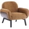 Christopher Knight Home Audrey Modern Upholstered Accent Chair, Low Profile Lounge Chair Inddor, Wooden Comfy Reading Chair, Soft Seating Single Lounge Sofa, Tan Brown(Tan Brown)