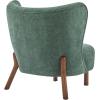 Christopher Knight Home Bella Fabric Upholstered Tufted Wingback Armless Accent Chair, Side Chair with Wooden Legs, Slipper Chair for Living Room, Bedroom, Entryway, Green+Brown(Green+brown)