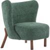 Christopher Knight Home Bella Fabric Upholstered Tufted Wingback Armless Accent Chair, Side Chair with Wooden Legs, Slipper Chair for Living Room, Bedroom, Entryway, Green+Brown(Green+brown)
