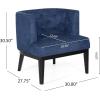 Christopher Knight Home Clough Accent Chair, Charcoal + Dark Brown(Navy Blue + Dark Brown)