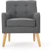 Christopher Knight Home Felicity Mid-Century Fabric Arm Chairs, 2-Pcs Set, Charcoal