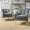 Christopher Knight Home Felicity Mid-Century Fabric Arm Chairs, 2-Pcs Set, Charcoal