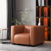 Christopher Knight Home Goyette Club Chair – Faux Leather – Cognac Brown/Dark Walnut