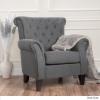 Christopher Knight Home Merritt Fabric Tufted Chair, Dark Grey