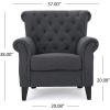 Christopher Knight Home Merritt Fabric Tufted Chair, Dark Grey