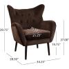 Christopher Knight Home Seigfried Mid-Century Velvet Arm Chair, Navy Blue / Black, 28.5D x 34.25W x 39.75H in(Coffee)