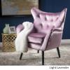 Christopher Knight Home Seigfried Mid-Century Velvet Arm Chair, Navy Blue / Black, 28.5D x 34.25W x 39.75H in(Light Lavender / Black)