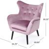 Christopher Knight Home Seigfried Mid-Century Velvet Arm Chair, Navy Blue / Black, 28.5D x 34.25W x 39.75H in(Light Lavender / Black)