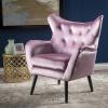 Christopher Knight Home Seigfried Mid-Century Velvet Arm Chair, Navy Blue / Black, 28.5D x 34.25W x 39.75H in(Light Lavender / Black)