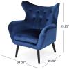 Christopher Knight Home Seigfried Mid-Century Velvet Arm Chair, Navy Blue / Black, 28.5D x 34.25W x 39.75H in(Navy Blue / Black)