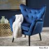 Christopher Knight Home Seigfried Mid-Century Velvet Arm Chair, Navy Blue / Black, 28.5D x 34.25W x 39.75H in(Navy Blue / Black)