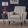 Christopher Knight Home Sienna Mid-Century Modern Fabric Club Chair, Beige 29.5D x 31.1W x 34.5H Inch(Beige)