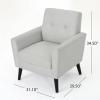 Christopher Knight Home Sienna Mid-Century Modern Fabric Club Chair, Beige 29.5D x 31.1W x 34.5H Inch(Light Grey)