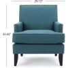 Christopher Knight Home Tilla Fabric Club Chair, Dark Teal
