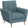 Christopher Knight Home Treston Mid-Century Modern Fabric Club Chair, Blue / Natural