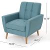 Christopher Knight Home Treston Mid-Century Modern Fabric Club Chair, Blue / Natural
