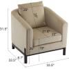 Christopher Knight Home Upholstered Club Chair, Comft Accent Chair, Soft Armchair, Reading Single Sofa with Wood Legs, Barrel Lounge Chair for Living Room Bedroom Home Rest 33.5″ x33.5×31.5, White(Camel)