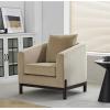 Christopher Knight Home Upholstered Club Chair, Comft Accent Chair, Soft Armchair, Reading Single Sofa with Wood Legs, Barrel Lounge Chair for Living Room Bedroom Home Rest 33.5″ x33.5×31.5, White(Camel)