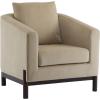 Christopher Knight Home Upholstered Club Chair, Comft Accent Chair, Soft Armchair, Reading Single Sofa with Wood Legs, Barrel Lounge Chair for Living Room Bedroom Home Rest 33.5″ x33.5×31.5, White(Camel)