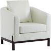 Christopher Knight Home Upholstered Club Chair, Comft Accent Chair, Soft Armchair, Reading Single Sofa with Wood Legs, Barrel Lounge Chair for Living Room Bedroom Home Rest 33.5″ x33.5×31.5, White(White)