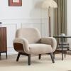 Christopher Knight Home Audrey Modern Upholstered Accent Chair, Low Profile Lounge Chair Inddor, Wooden Comfy Reading Chair, Soft Seating Single Lounge Sofa, Tan Brown(Khaki)