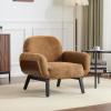 Christopher Knight Home Audrey Modern Upholstered Accent Chair, Low Profile Lounge Chair Inddor, Wooden Comfy Reading Chair, Soft Seating Single Lounge Sofa, Tan Brown(Tan Brown)