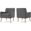 Christopher Knight Home Felicity Mid-Century Fabric Arm Chairs, 2-Pcs Set, Charcoal