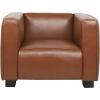 Christopher Knight Home Goyette Club Chair – Faux Leather – Cognac Brown/Dark Walnut