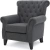 Christopher Knight Home Merritt Fabric Tufted Chair, Dark Grey