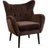 Christopher Knight Home Seigfried Mid-Century Velvet Arm Chair, Navy Blue / Black, 28.5D x 34.25W x 39.75H in(Coffee)