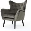 Christopher Knight Home Seigfried Mid-Century Velvet Arm Chair, Navy Blue / Black, 28.5D x 34.25W x 39.75H in(Grey / Black)