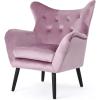 Christopher Knight Home Seigfried Mid-Century Velvet Arm Chair, Navy Blue / Black, 28.5D x 34.25W x 39.75H in(Light Lavender / Black)