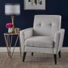 Christopher Knight Home Sienna Mid-Century Modern Fabric Club Chair, Beige 29.5D x 31.1W x 34.5H Inch(Light Grey)