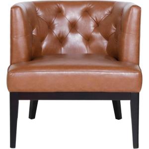 Christopher Knight Home Clough Accent Chair, Charcoal + Dark Brown(Cognac Brown + Dark Brown)