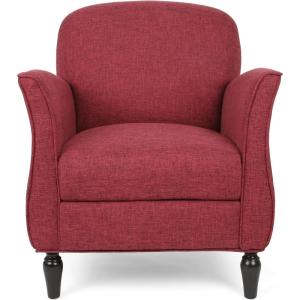 Christopher Knight Home Crew Traditional Tweed Armchair, Cranberry, Gray
