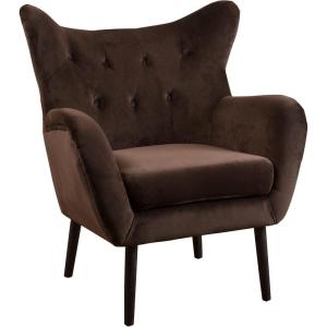 Christopher Knight Home Seigfried Mid-Century Velvet Arm Chair, Navy Blue / Black, 28.5D x 34.25W x 39.75H in(Coffee)