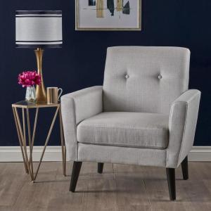 Christopher Knight Home Sienna Mid-Century Modern Fabric Club Chair, Beige 29.5D x 31.1W x 34.5H Inch(Light Grey)