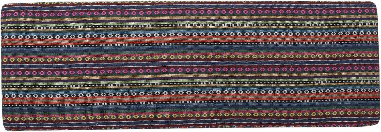 image:imageCassie Boho Fabric Bench Black PrintDark Multicolored