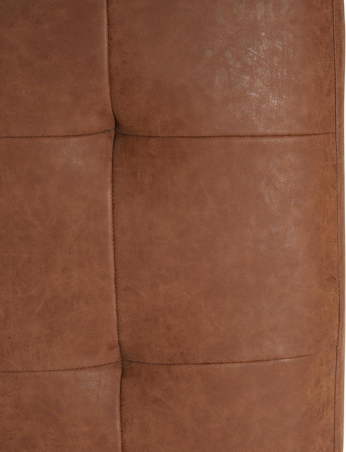 image:imageChristopher Knight Home Alcott Leather Ottoman Foot Rest Upholstered Foot Stools Pouf Ottoman Sofa Foot Rest for Living Room Modern Coffee Table Entryway Rectangle Small Footstool Reddish Brown
