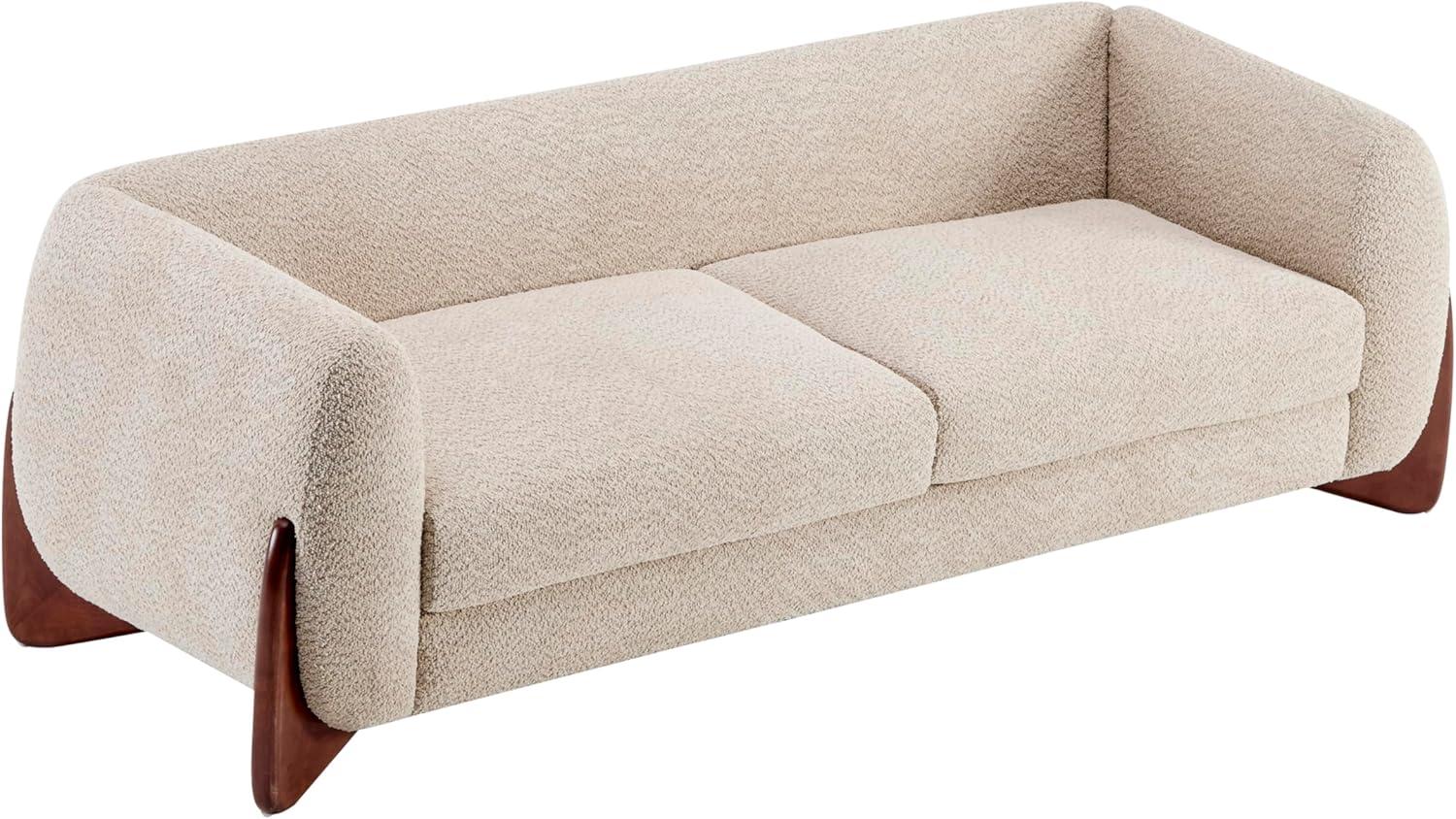 image:imageChristopher Knight Home Almab 82 Inches Sofa Couch Cozy Boucle Upholstered 3Seater Sofa Wood Frame Couch Comfy Couches for Living Room and Office Modern Sofa Lounge Seating Navy BlueAlmond