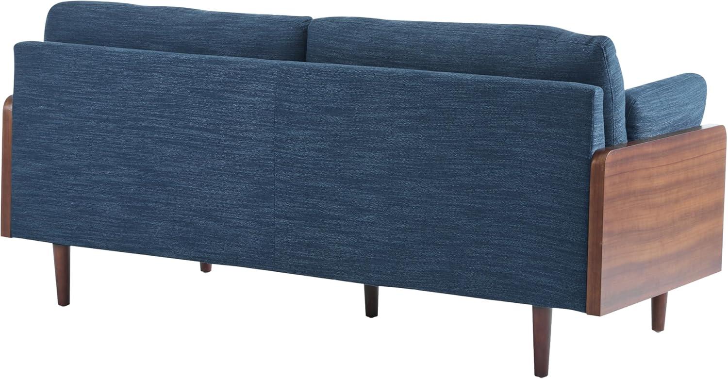 image:imageChristopher Knight Home Arboris Modern Fabric Upholstered Loveseat Living Room Lounge Sofa with Back Pillows and Removable Cushions Comfy Cloud Couch with Wooden Frame Navy BlueLight WalnutNavy Blue