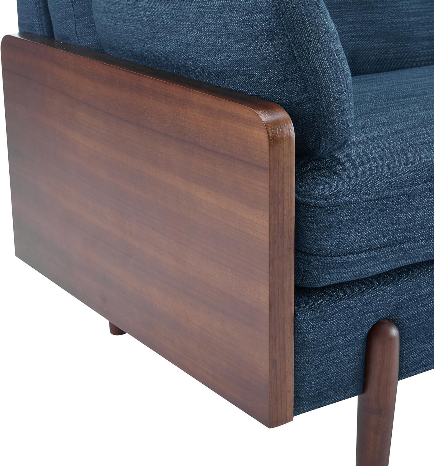 image:imageChristopher Knight Home Arboris Modern Fabric Upholstered Loveseat Living Room Lounge Sofa with Back Pillows and Removable Cushions Comfy Cloud Couch with Wooden Frame Navy BlueLight WalnutNavy Blue