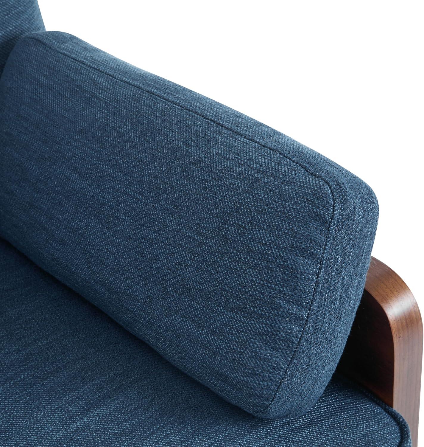 image:imageChristopher Knight Home Arboris Modern Fabric Upholstered Loveseat Living Room Lounge Sofa with Back Pillows and Removable Cushions Comfy Cloud Couch with Wooden Frame Navy BlueLight WalnutNavy Blue