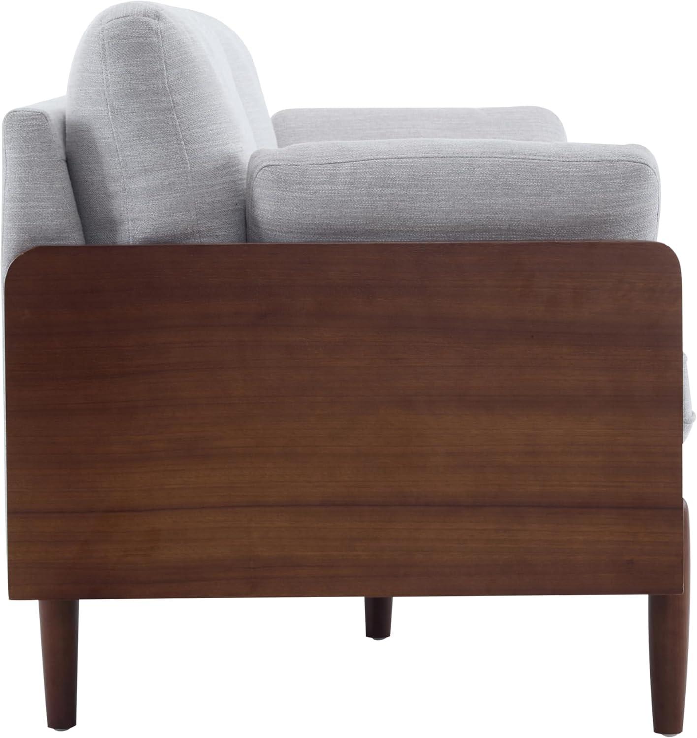 image:imageChristopher Knight Home Arboris Modern Fabric Upholstered Loveseat Living Room Lounge Sofa with Back Pillows and Removable Cushions Comfy Cloud Couch with Wooden Frame Navy BlueLight WalnutLight Smoke Gray