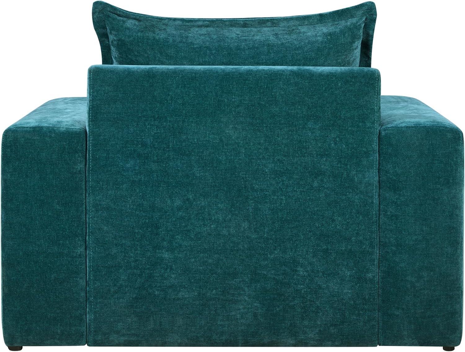 image:imageChristopher Knight Home Aylen Modern Chenille Upholstered Accent Chair with Wide Armrests Wooden Living Room Club Chair Bedroom Comfy Reading Chair with Back Pillow Teal GreenTeal Green