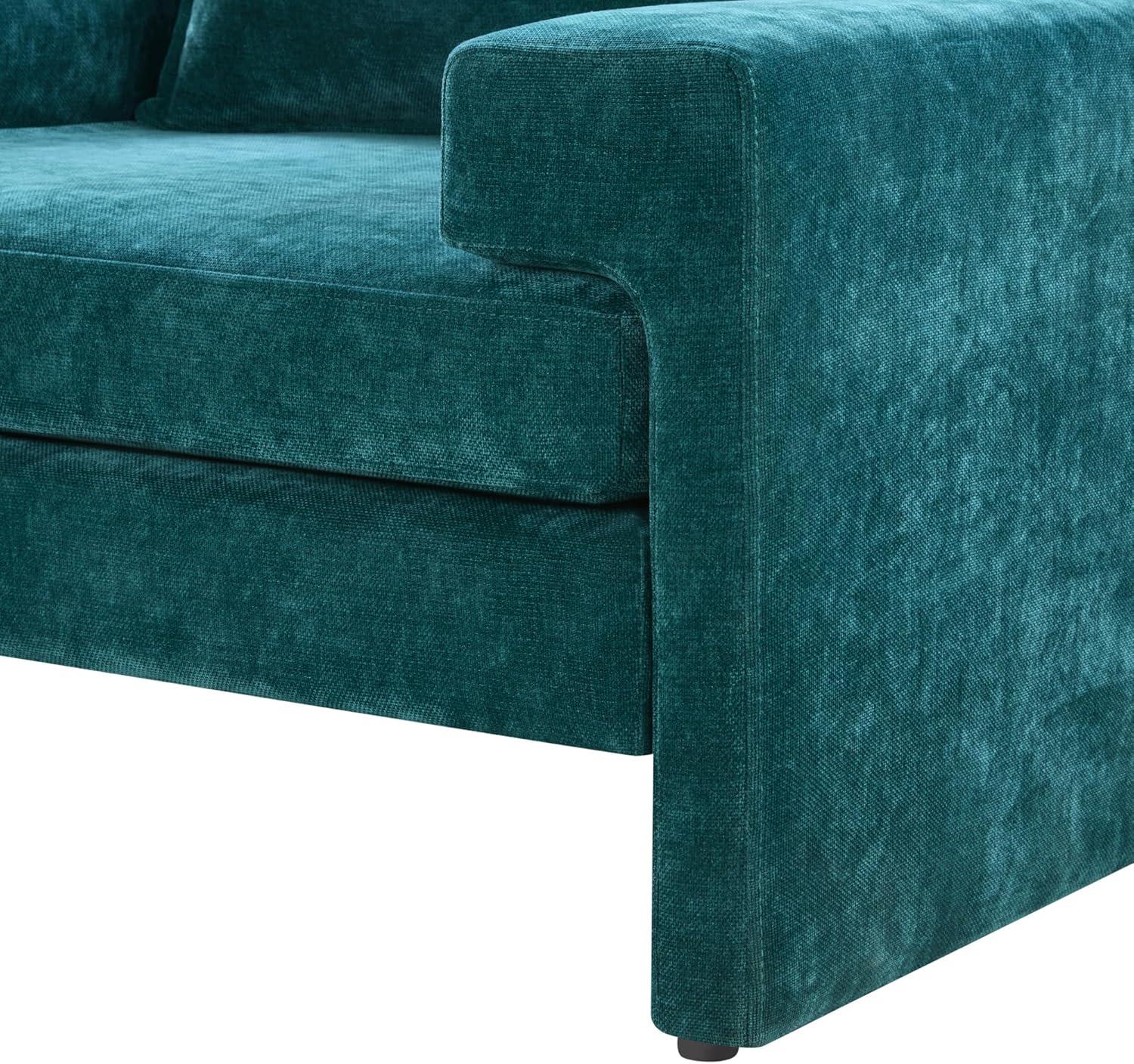 image:imageChristopher Knight Home Aylen Modern Chenille Upholstered Accent Chair with Wide Armrests Wooden Living Room Club Chair Bedroom Comfy Reading Chair with Back Pillow Teal GreenTeal Green