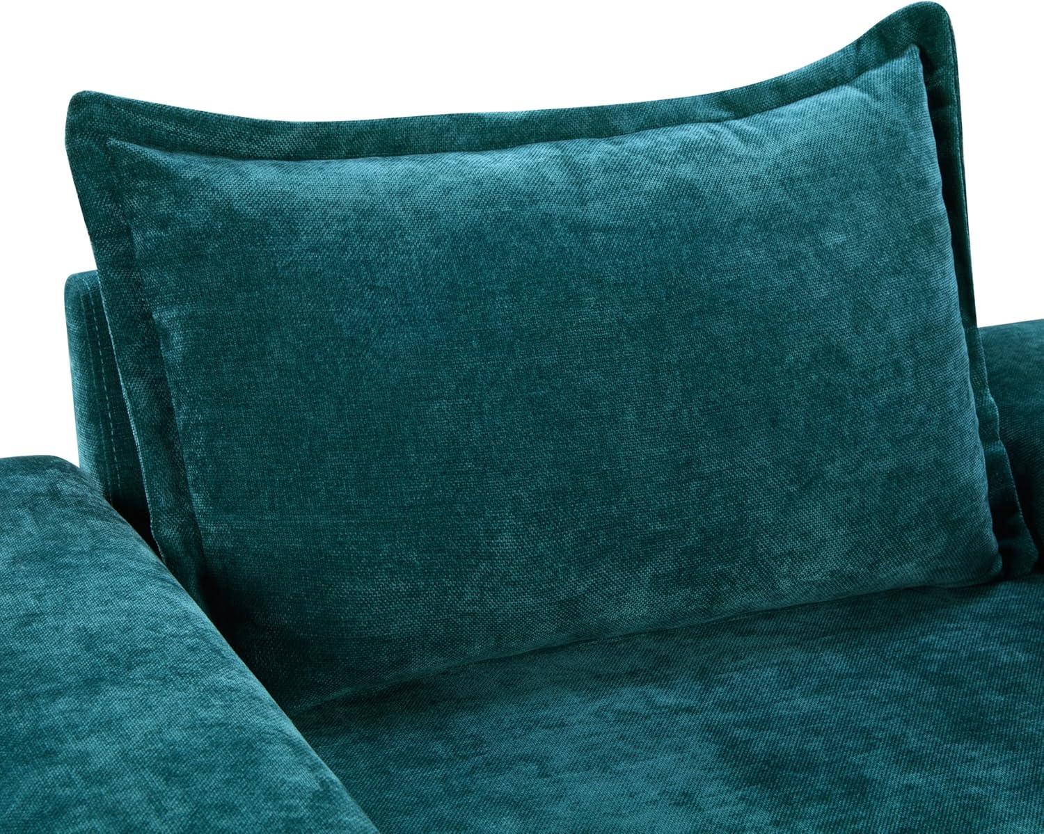 image:imageChristopher Knight Home Aylen Modern Chenille Upholstered Accent Chair with Wide Armrests Wooden Living Room Club Chair Bedroom Comfy Reading Chair with Back Pillow Teal GreenTeal Green